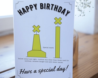 Nautical Birthday Card: Special Mark Buoy, Sailor Gift