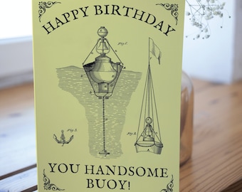 Nautical Birthday Card: Vintage Sea Buoy Design