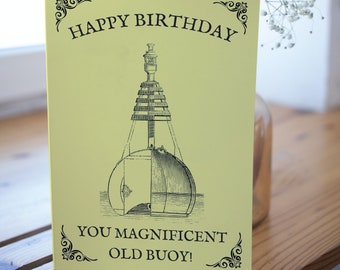 Nautical Birthday Card, Happy birthday card, Maritime card, Sailor card, Boating card, Card for men, Boyfriend card, Card for husband