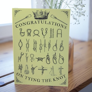 Nautical wedding card, Just married, Sailing card, Tying the knot, Maritime, Boat card, Married life, Card for him, Card for her, A5 card