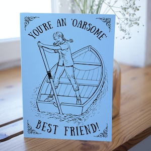 Nautical Best Friend Card, Sailing card, Boat card, Maritime card, Friends forever, Retro style card, Card for women, card for men, A5 card