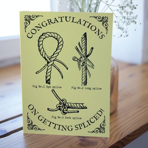Nautical Wedding Card, A5 card, Just married card, Sailor card, Yachting card, Sailing card, Maritime card, Boating card, Retro style card