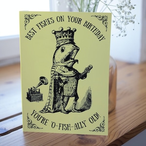 Vissende verjaardagskaart, visser, grappige vissende verjaardagskaart, zeevisser, sportvisser, kaart voor vissers, vaderverjaardag, viscadeau