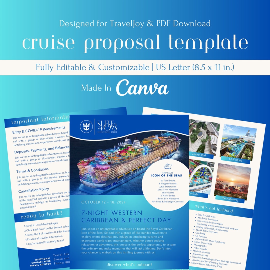 Traveljoy Cruise Vacation Proposal Template for Travel Agents and