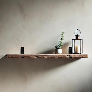 Authentic Reclaimed Barn Wood Shelves - Handcrafted Rustic Shelves with or w/o Brackets - American Rustic Farmhouse Barn Wood Floating Shelf