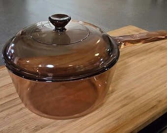 Pyrex Vision Ware Amber .5 L Saucepan with Lid