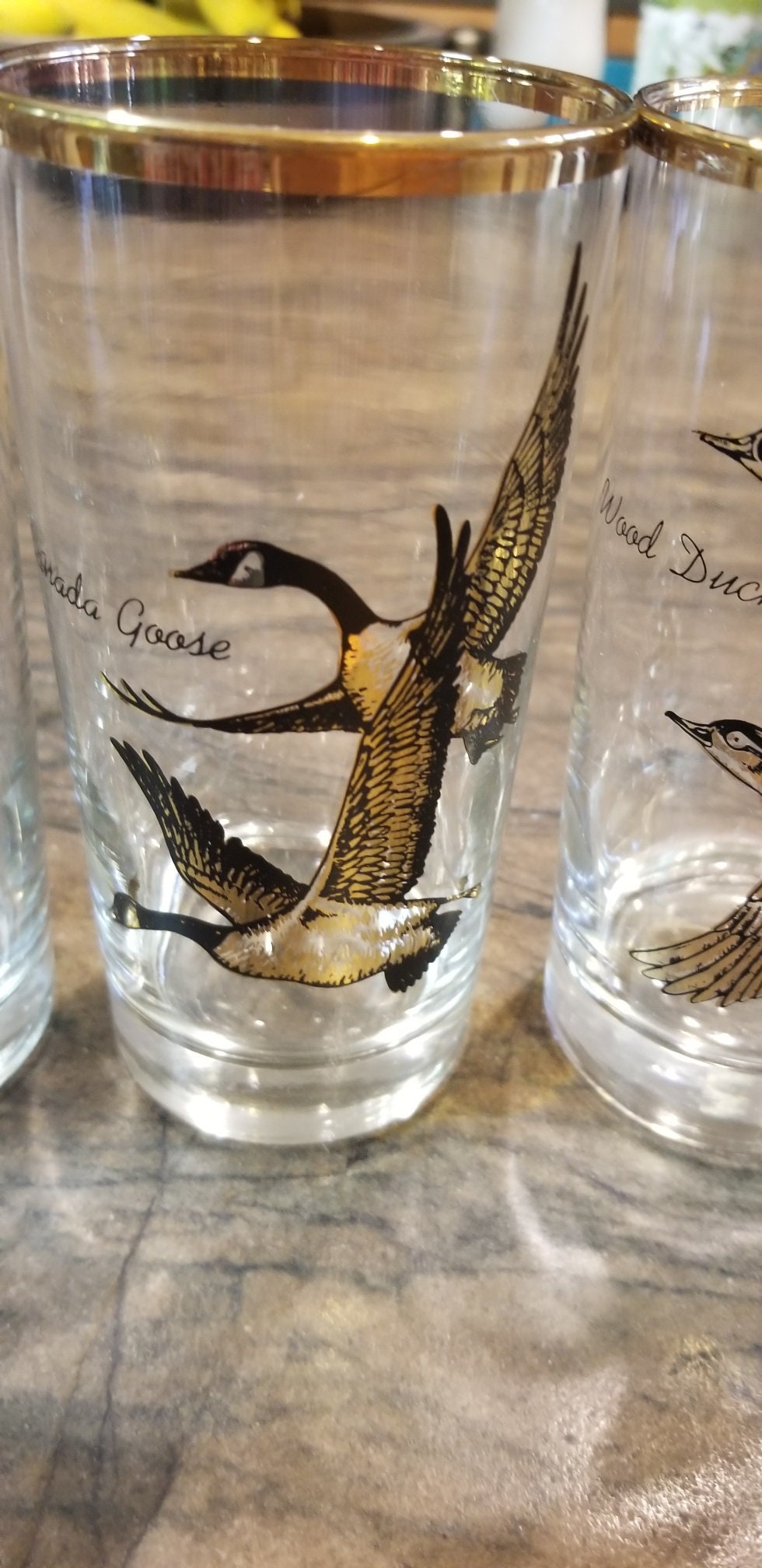 MCM Federal Glass Wild Game Bird Highball Glasses set of 6 Etsy