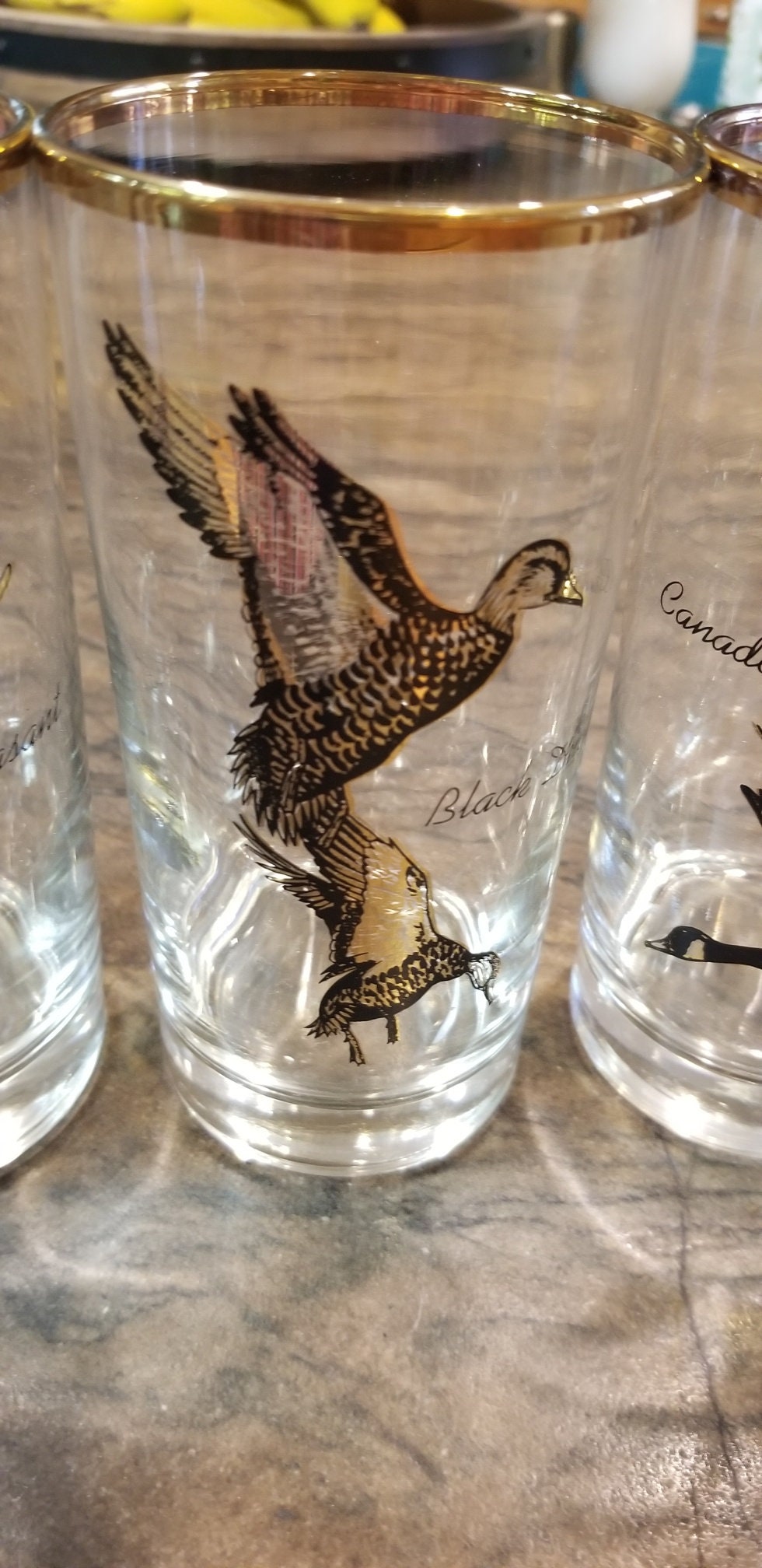 MCM Federal Glass Wild Game Bird Highball Glasses set of 6 Etsy