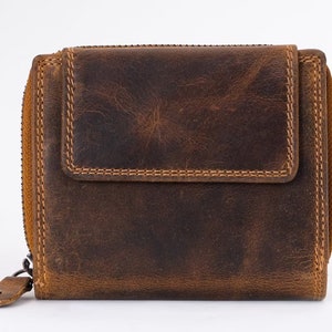 Leather Women's Wallet Purse, Vintage Cash and Coin Wallets for Ladies