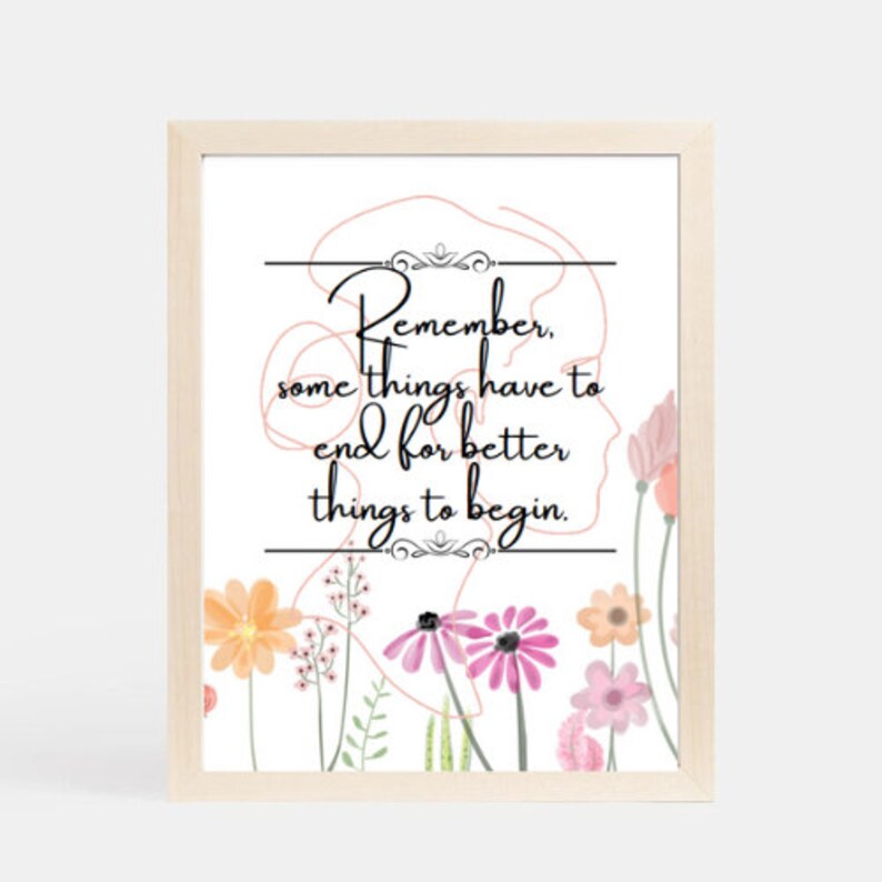 Prints Set Wall Art Set Inspirational Quotes Floral Etsy