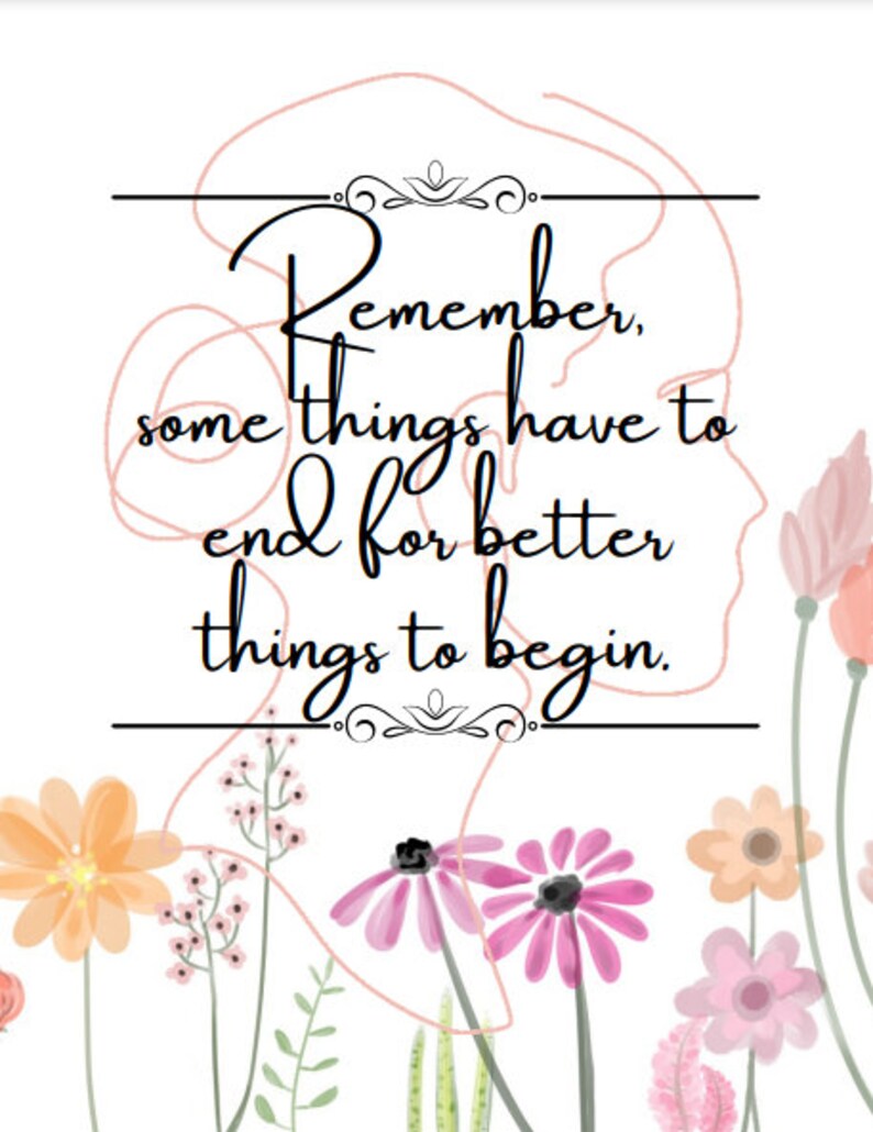 Prints Set Wall Art Set Inspirational Quotes Floral - Etsy