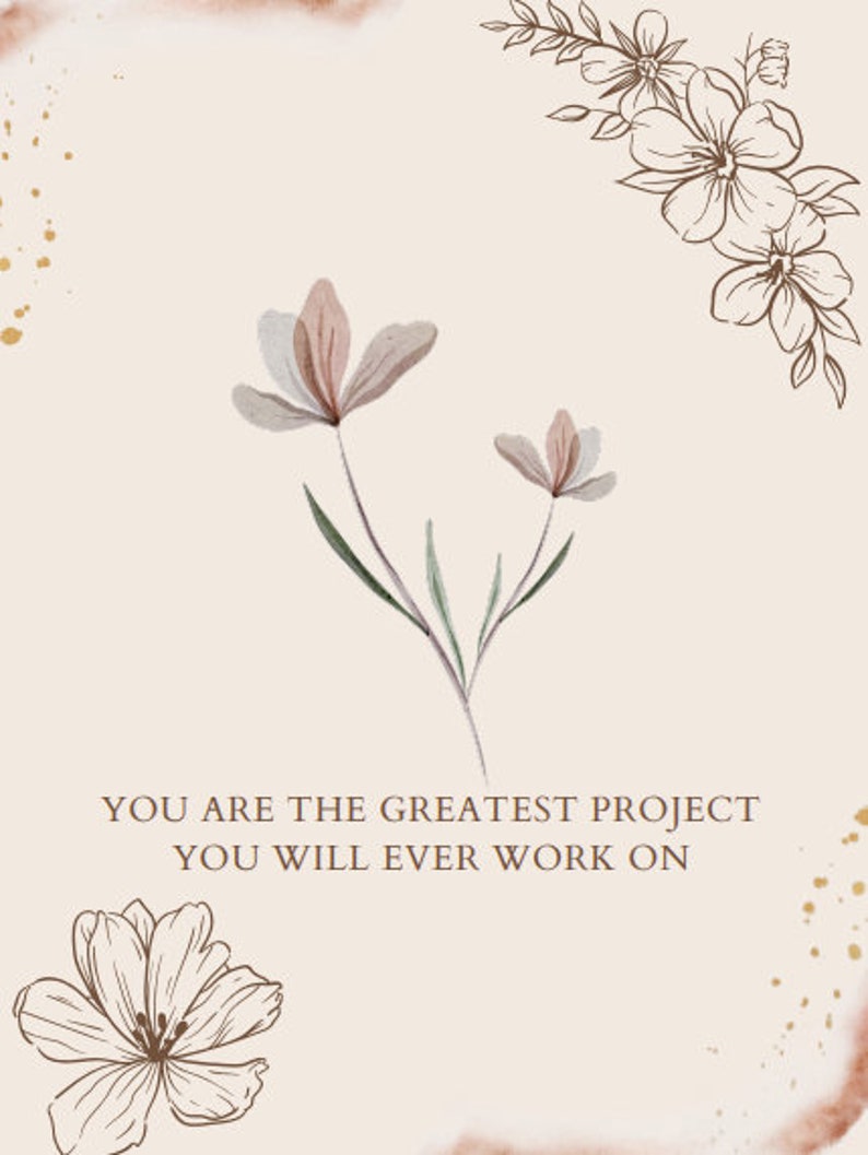 Prints Set Wall Art Set Inspirational Quotes Floral Etsy