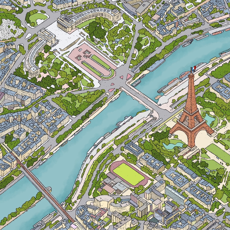 Plan de Paris 119 X 85 cm Grand plan du métro et du RER de Paris image 6