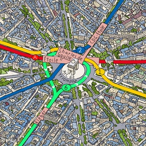 Plan de Paris 119 X 85 cm Grand plan du métro et du RER de Paris image 3