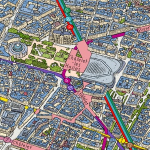 Map Of Paris 119 X 85 Cm Large map of Paris Metro and RER image 4