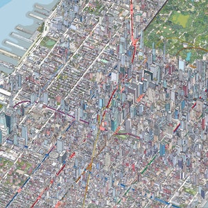 Mapa do centro de Nova York, metrô de Manhattan, Nova York LEIA A DESCRIÇÃO