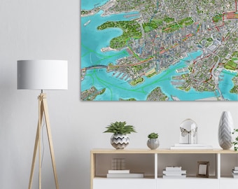 Map of Sydney Australia 47" by 33"