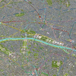 Map Of Paris 119 X 85 Cm Large map of Paris Metro and RER image 1