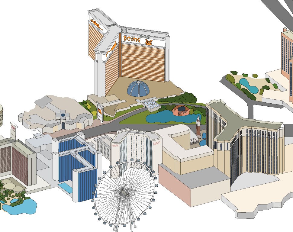 Map of Las Vegas Strip - Print 50