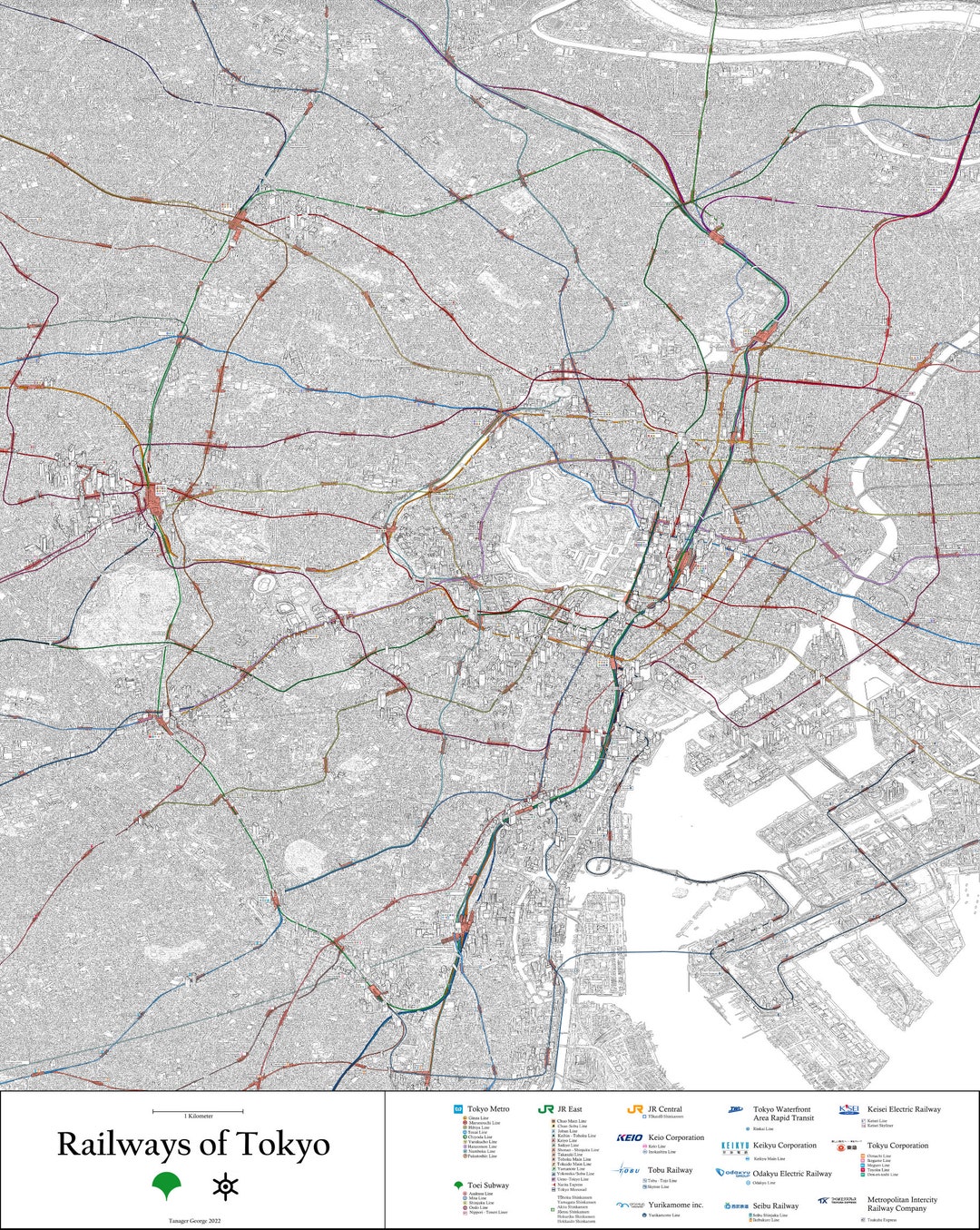 TOKYO 銭湯 MAP Tokyo highway map - Map of Tokyo highway (Kantō - Japan)