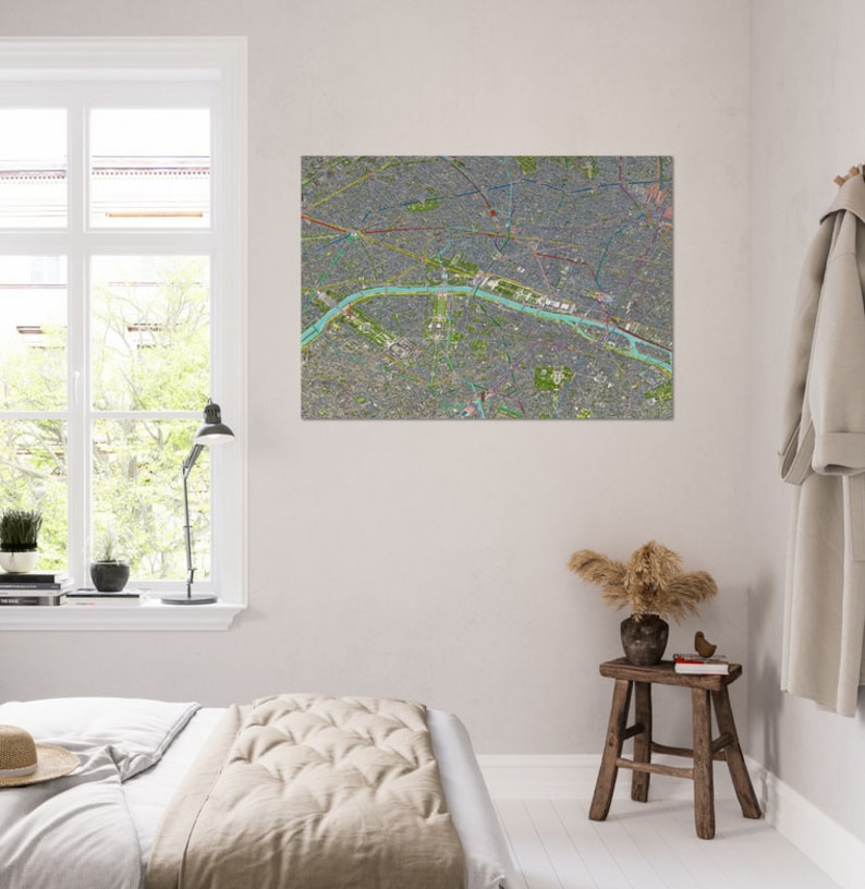 Map Of Paris 119 X 85 Cm Large map of Paris Metro and RER image 2