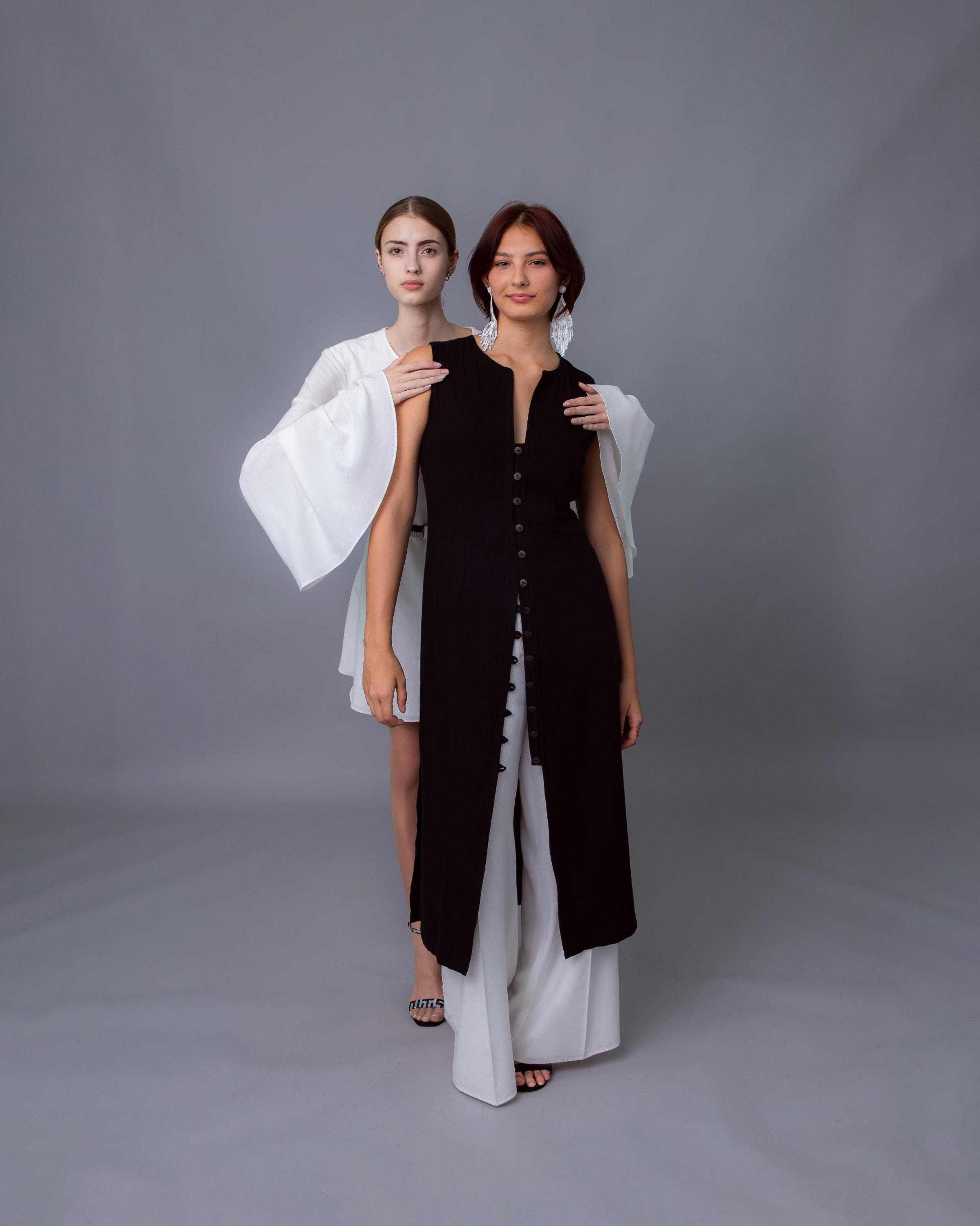 long black vest dress POINTELLE SLIM LONG VEST DRESS at Atelier Delphine Nude / S