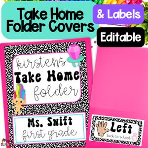 Retro editierbare Take Home Ordner Cover und Label (PPT & PDF)