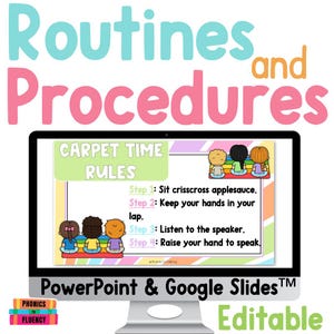 Editable Classroom Rules Slides: K-2 Behavior Management (Google Slides & PowerPoint