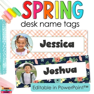 Kindergarten Spring Name Tags Cubby Name Labels Cubby Tags Name Plates Editable