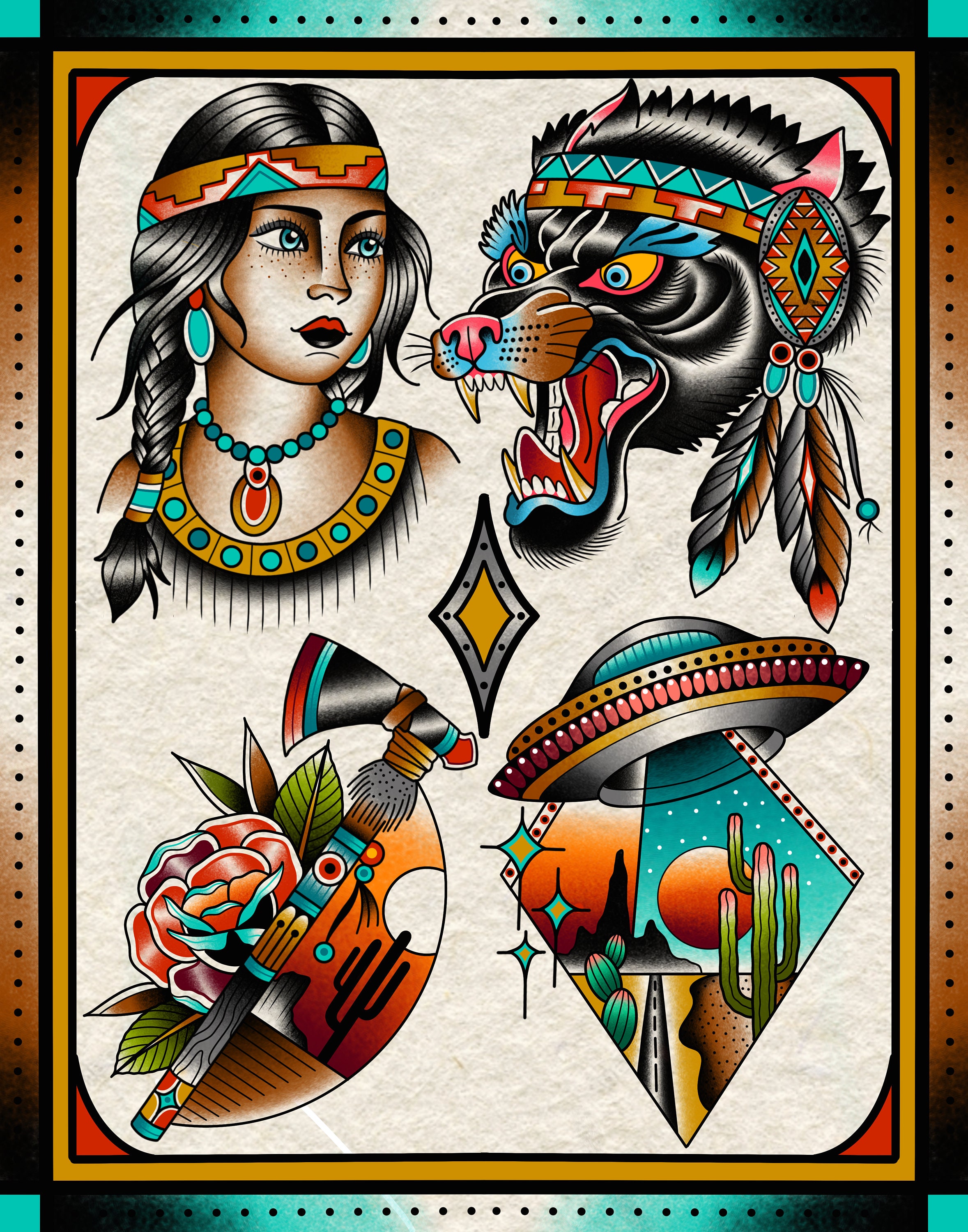 Only in the Desert Print / Tattoo Flash Art by Zack Taylor / 11