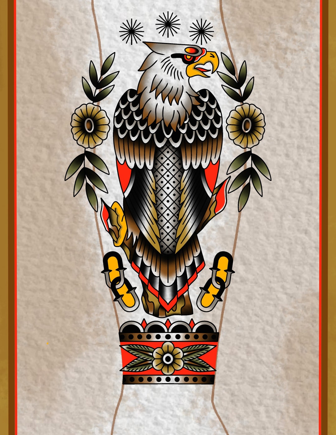 Traditional Eagle Print / Tattoo Flash Art by Zack Taylor / 11”x14 ...