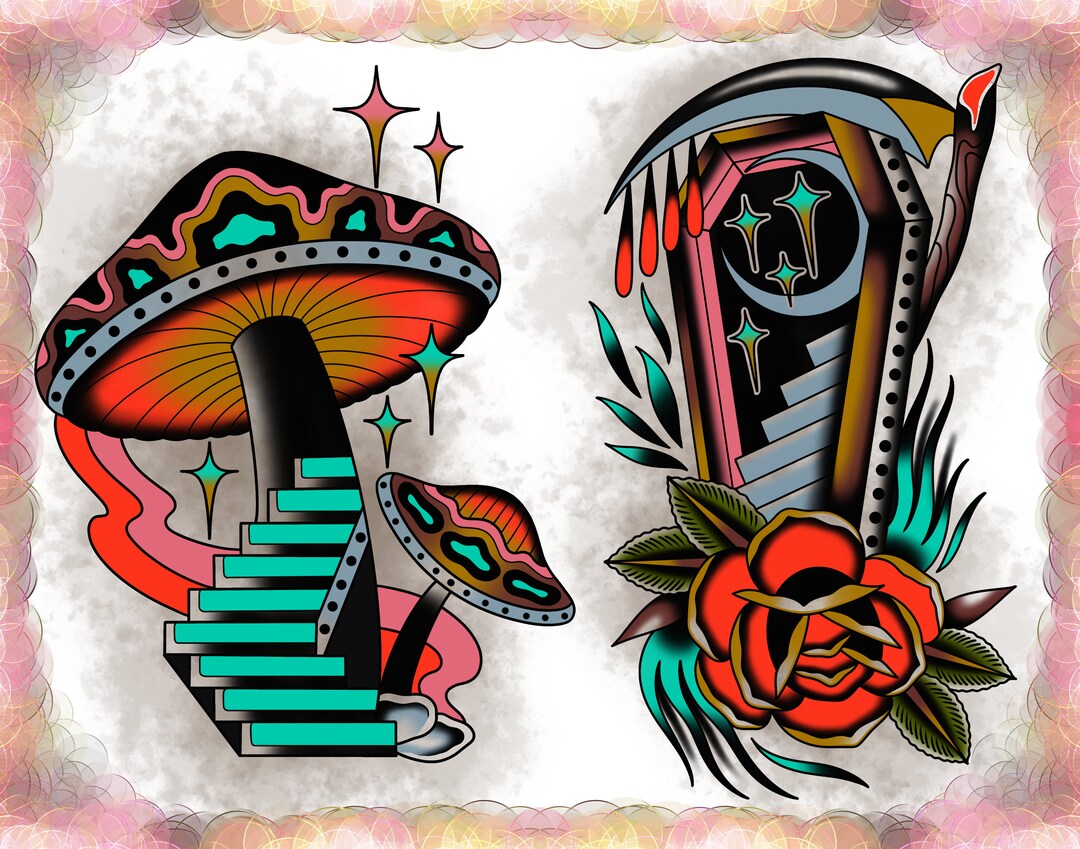 Portals Print / Tattoo Flash Art by Zack Taylor / 11”x14” Print Non ...