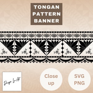 Tongan Pattern Banner 20x5inches *Digital File Only*