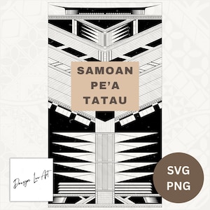 Samoan Pe&#39;a Tatau DORSO 24x36&quot; *PNG*Solo archivo digital*