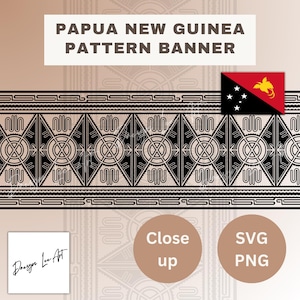 Papua New Guinea Pattern Banner SVG/PNG *Digital File Only*