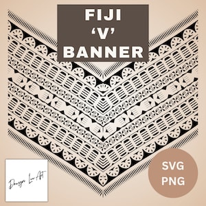 Fijian &#39;V&#39; Pattern Banner SVG/PNG *Digital File Only*