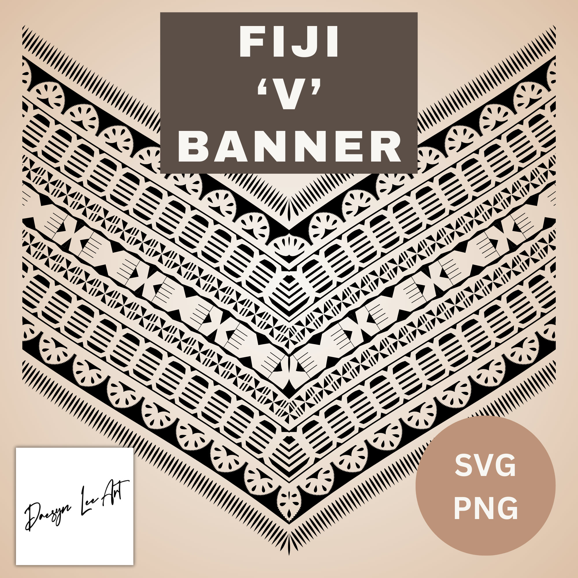 Fijian 'V' Pattern Banner SVG/PNG *Digital File Only*