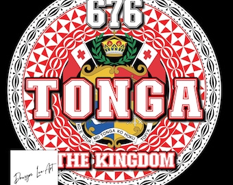 Tonga 676 Diseño redondo 50 cm PNG *Descarga digital instantánea*