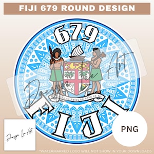 Diseño redondo Fiji 679 - PNG *Descarga digital instantánea*