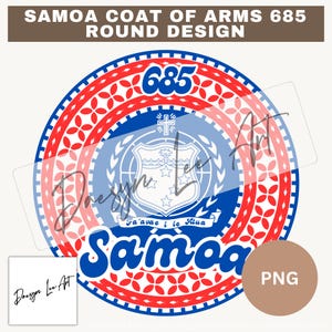 Armoiries des Samoa, design rond, SVG PNG (téléchargement numérique)