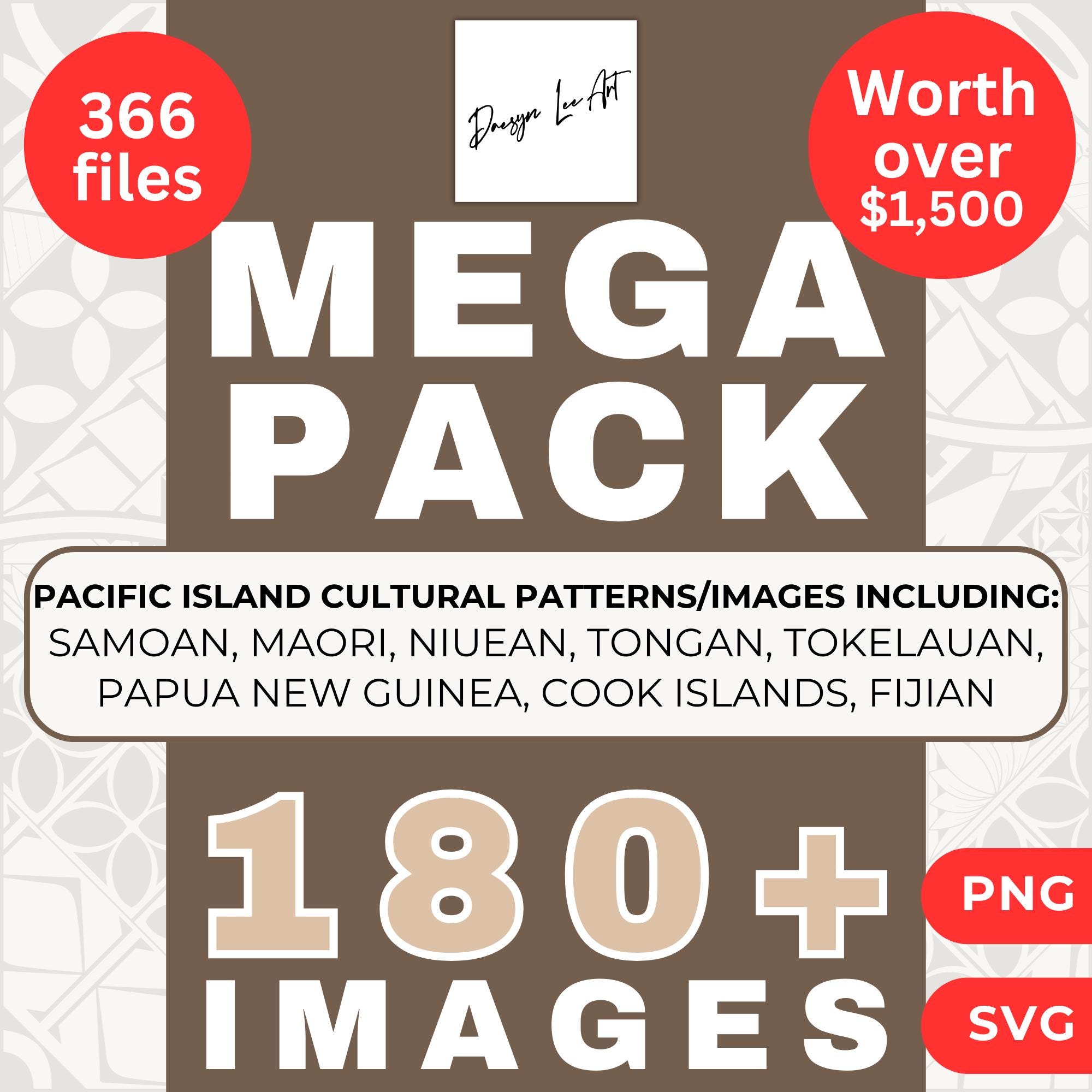 MEGA PACK! 180+ Images: Pacific Island Cultural Patterns/Images *Zip File