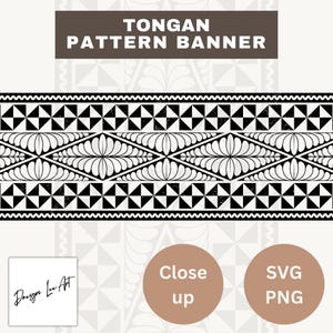Tongan Pattern Banner 20x5inches *Digital File Only* SVG/PNG