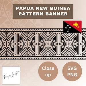 Papua New Guinea Pattern Banner SVG/PNG *Digital File Only*