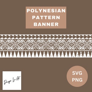 Banner con patrón polinesio *Descarga digital instantánea* PNG-SVG