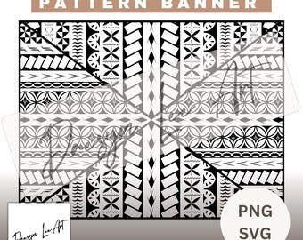 Polynesian Pattern Banner *Instant Digital download* PNG-SVG