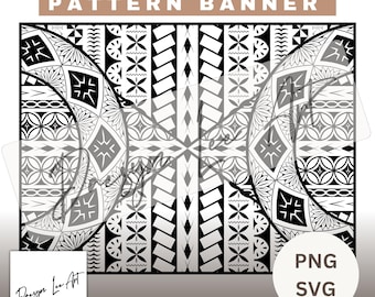 Polynesian Pattern Banner *Instant Digital download* PNG-SVG