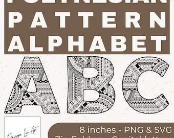 Polynesian Pattern Alphabet/Lettering - Digital Download - Zip Folder