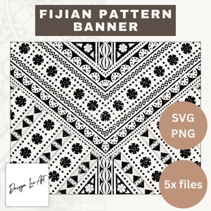 Fijian Pattern Banner 20x16&quot; SVG/PNG *Digital File Only*