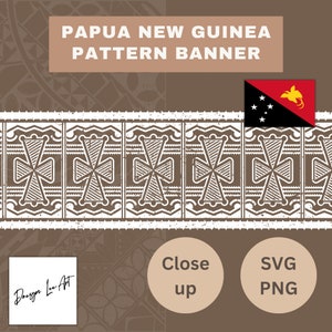 Papua New Guinea Pattern Banner SVG/PNG *Digital File Only*