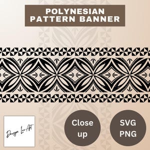 Polynesische patroonbanner *Directe digitale download* PNG-SVG